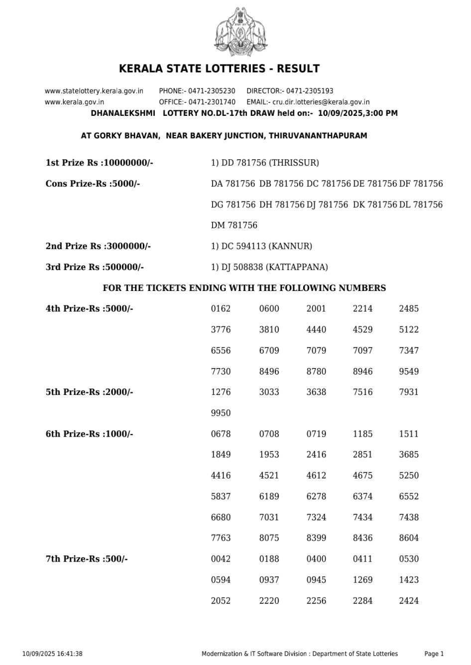 Everest Result Today Dear Lottery Chart