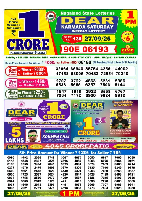 Everest Result Today Dear Lottery Chart