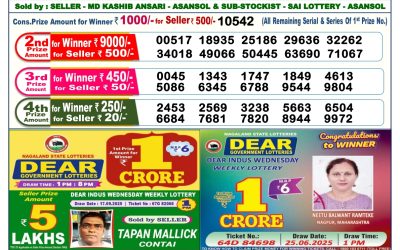 Dear Lottery 6pm Result 28.09.25