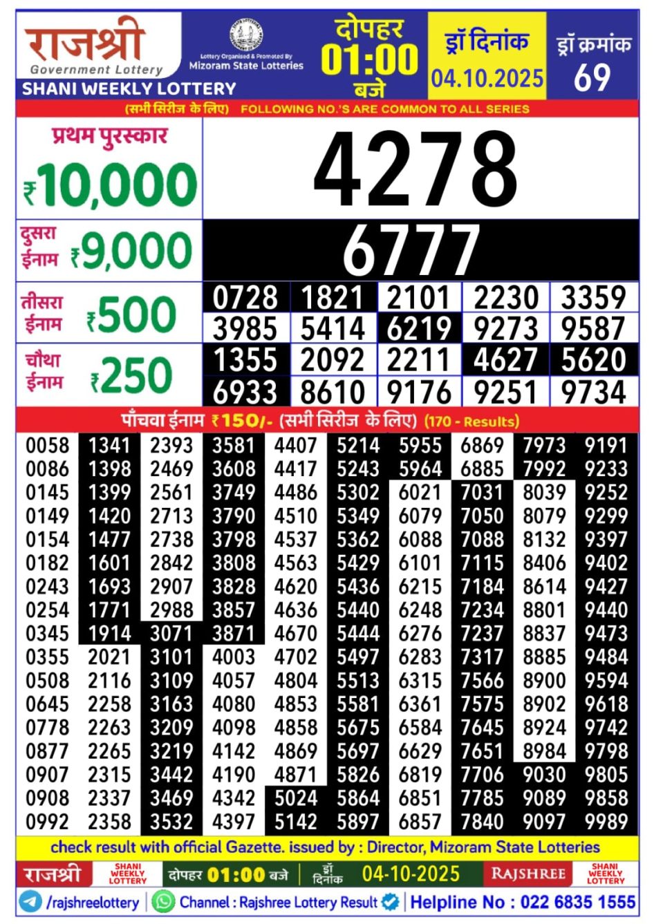 Everest Result Today Dear Lottery Chart