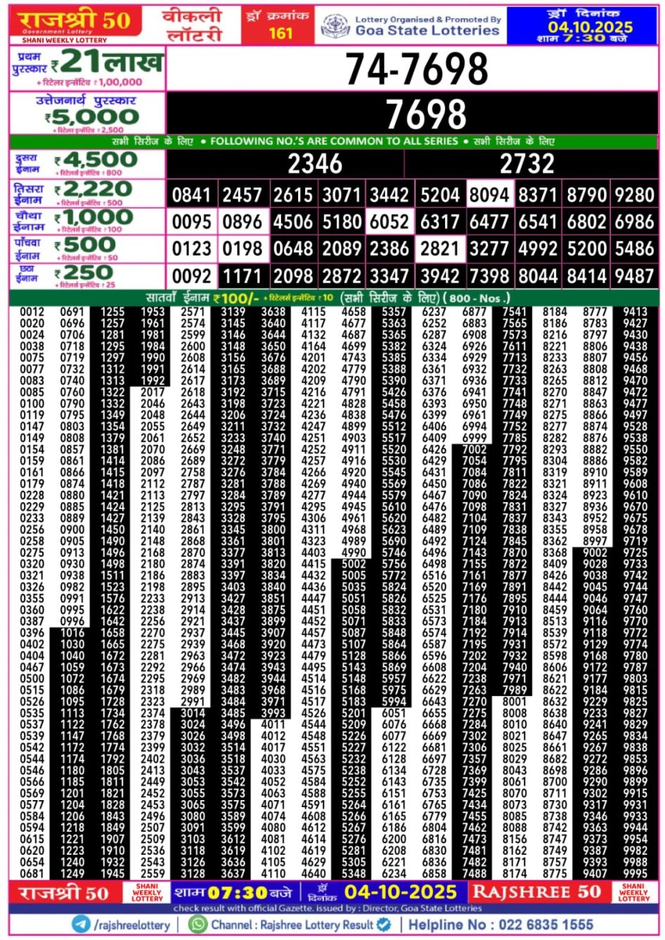 Everest Result Today Dear Lottery Chart