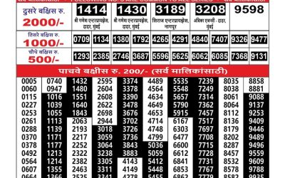 Maharashtra Ganesh Laxmi Weekly Lottery Result 06.10.25