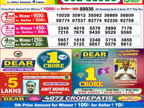 Everest Result Today Dear Lottery Chart