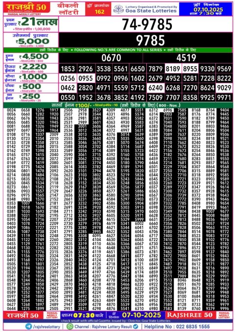 Everest Result Today Dear Lottery Chart