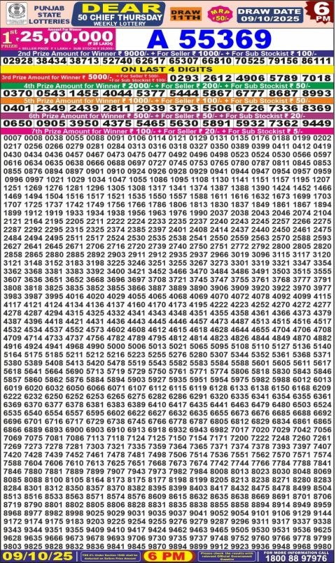 Everest Result Today Dear Lottery Chart