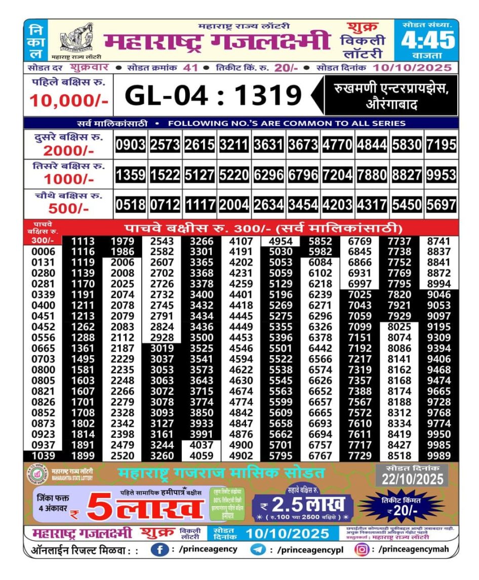 Everest Result Today Dear Lottery Chart