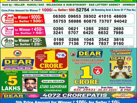 Everest Result Today Dear Lottery Chart