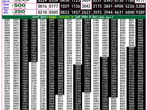 Everest Result Today Dear Lottery Chart