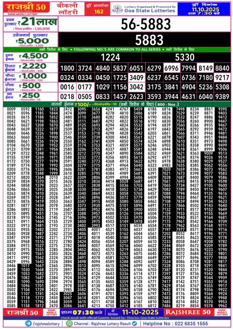 Everest Result Today Dear Lottery Chart