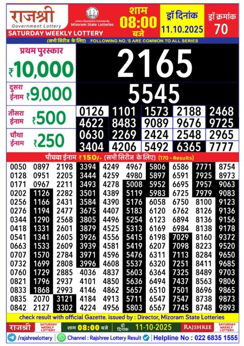 Everest Result Today Dear Lottery Chart