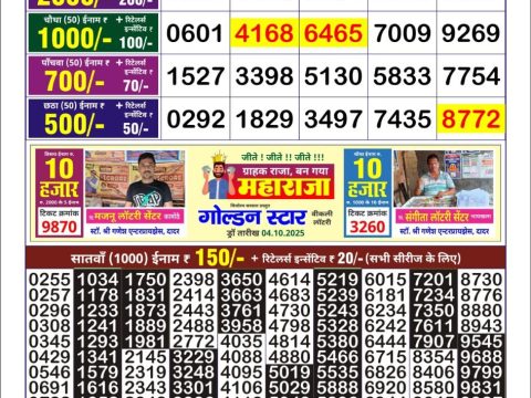 Everest Result Today Dear Lottery Chart