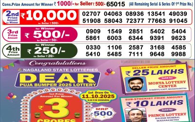 Dear Lottery 6pm Result 12.10.25