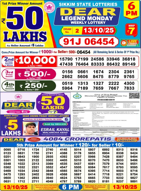 Everest Result Today Dear Lottery Chart
