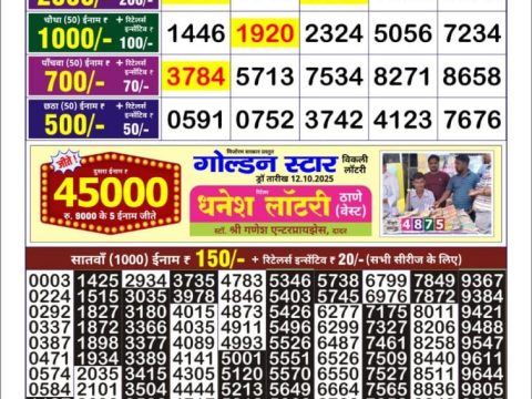 Everest Result Today Dear Lottery Chart