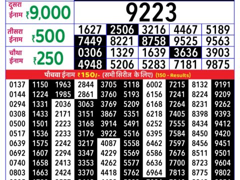 Everest Result Today Dear Lottery Chart