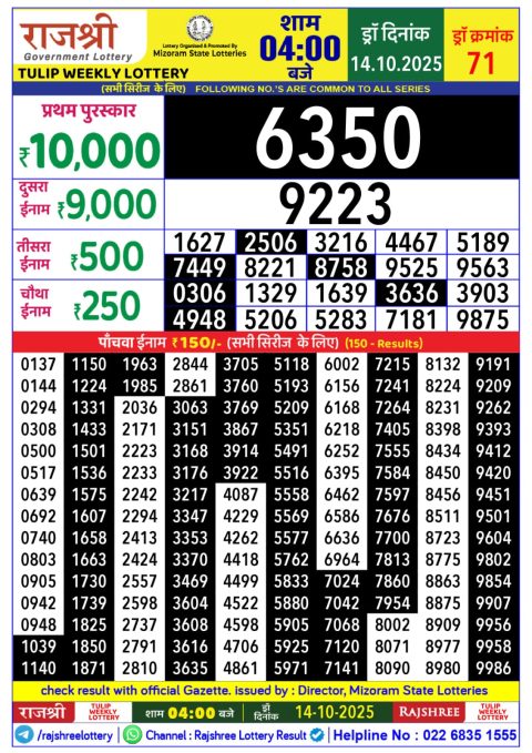 Everest Result Today Dear Lottery Chart