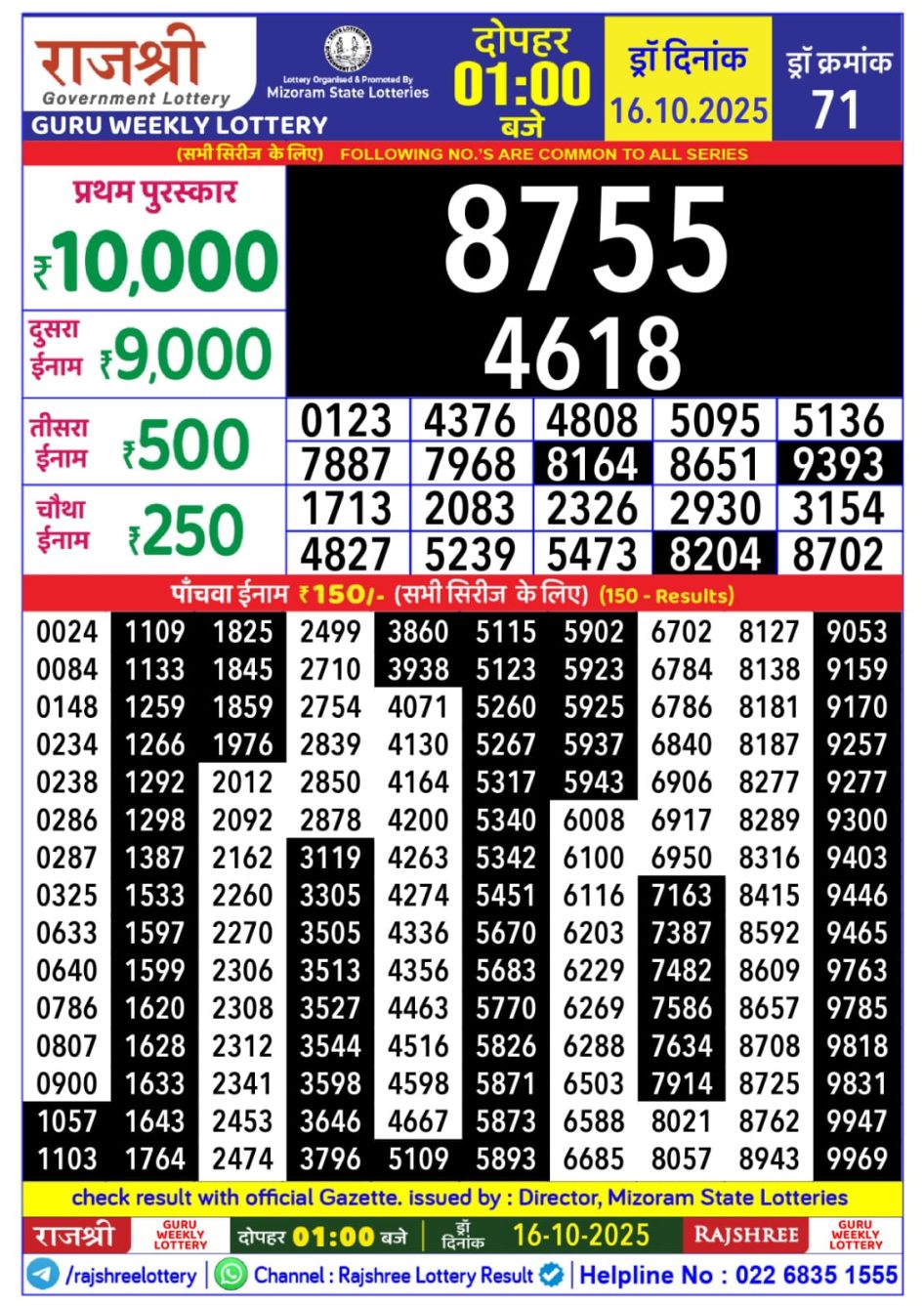 Everest Result Today Dear Lottery Chart