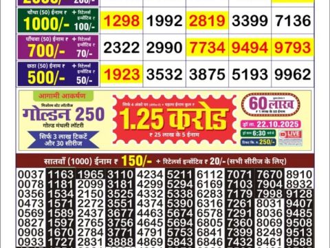 Everest Result Today Dear Lottery Chart