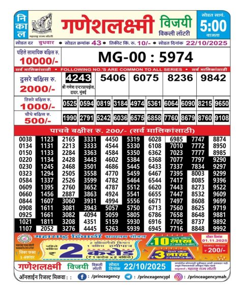 Everest Result Today Dear Lottery Chart