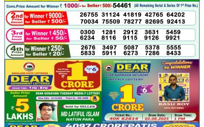 Dear Lottery 1pm Result 25.10.25