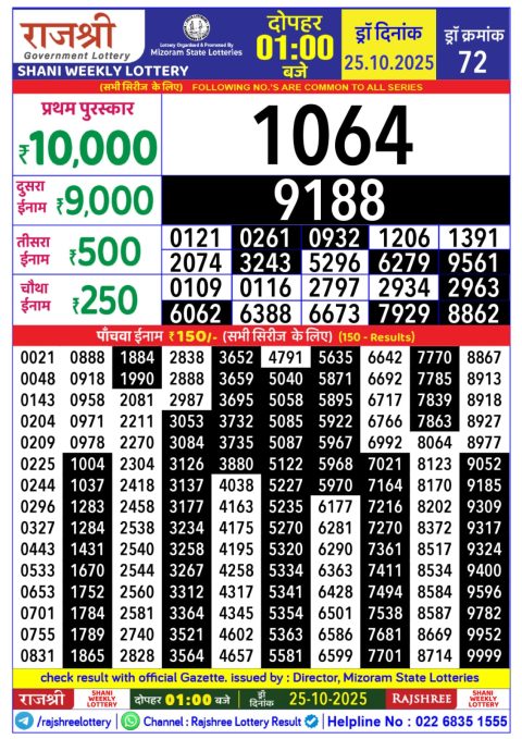 Everest Result Today Dear Lottery Chart