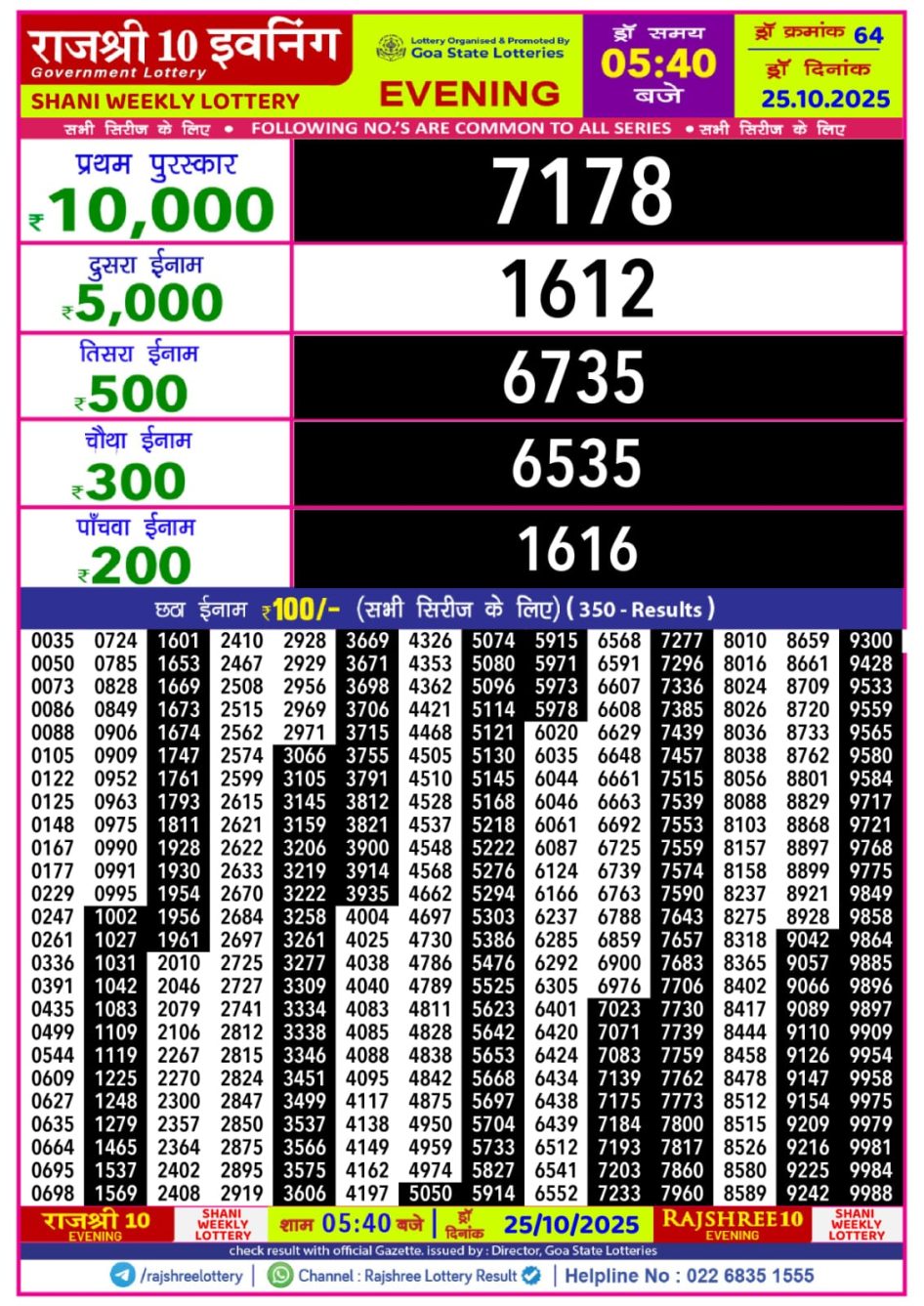 Everest Result Today Dear Lottery Chart