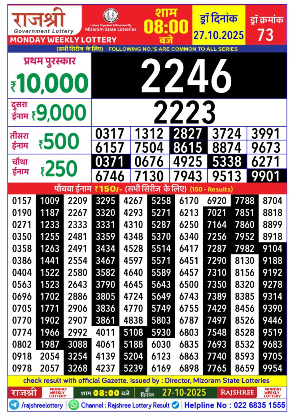 Everest Result Today Dear Lottery Chart