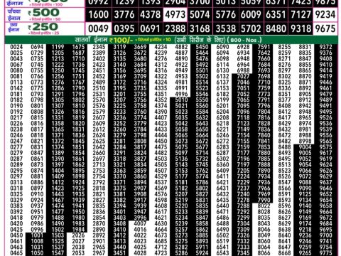 Everest Result Today Dear Lottery Chart