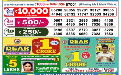 Dear Lottery 6pm Result 24.10.25