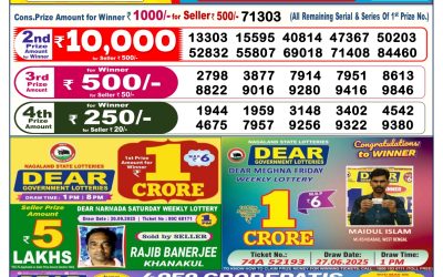 Dear Lottery 6pm Result 04.10.25