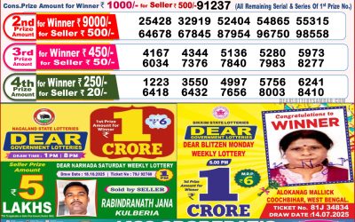 Dear Lottery 8pm Result 01.11.25