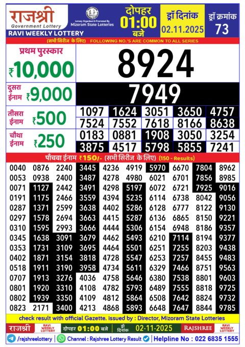 Everest Result Today Dear Lottery Chart