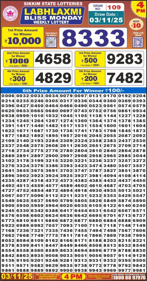 Everest Result Today Dear Lottery Chart