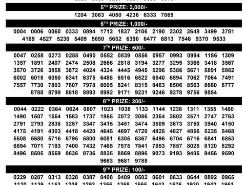BHAGYATHARA BT 27 Result 03.11.25 Kerala State Lottery Everest Result Today Dear Lottery Chart