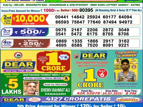Everest Result Today Dear Lottery Chart