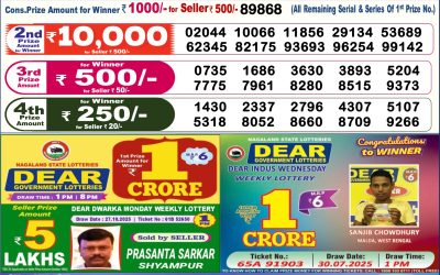 Everest Result Today Dear Lottery Result 2024 Dear Lottery 6pm Result 07.11.25