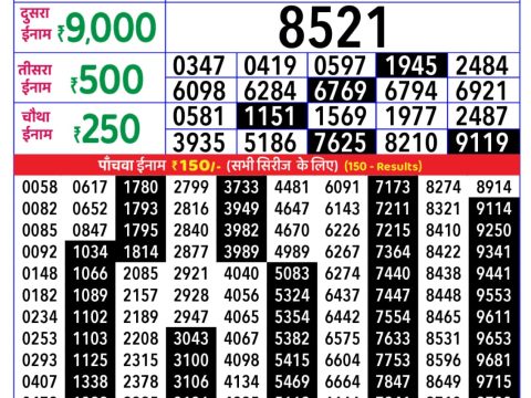 Everest Result Today Dear Lottery Chart