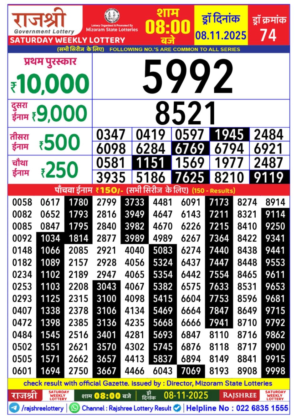 Everest Result Today Dear Lottery Chart