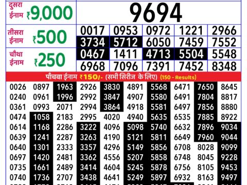 Everest Result Today Dear Lottery Chart