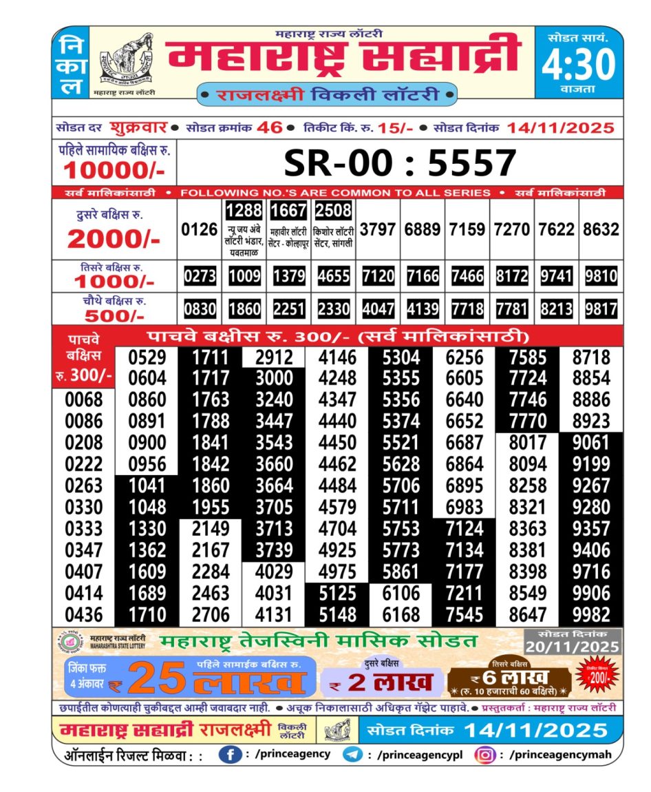 Everest Result Today Dear Lottery Chart