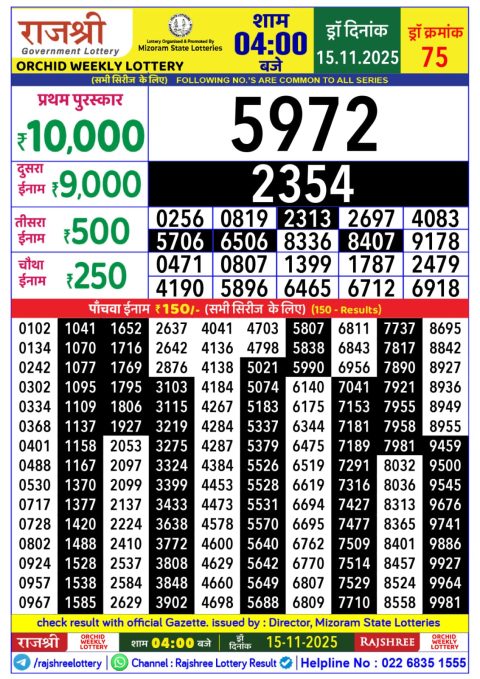 Everest Result Today Dear Lottery Chart