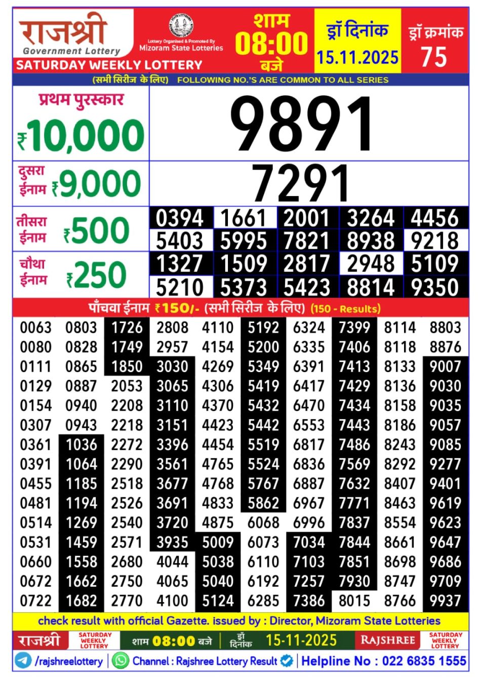 Everest Result Today Dear Lottery Chart