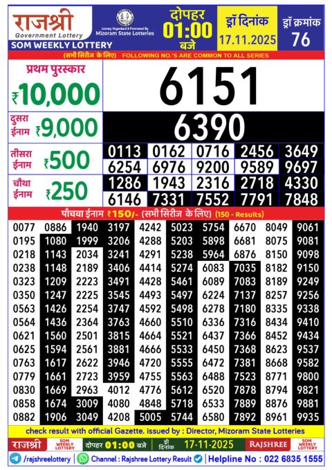 Everest Result Today Dear Lottery Chart