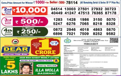 Everest Result Today Dear Lottery Result 2024 Dear Lottery 6pm Result 17.11.25