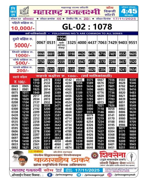 Everest Result Today Dear Lottery Chart