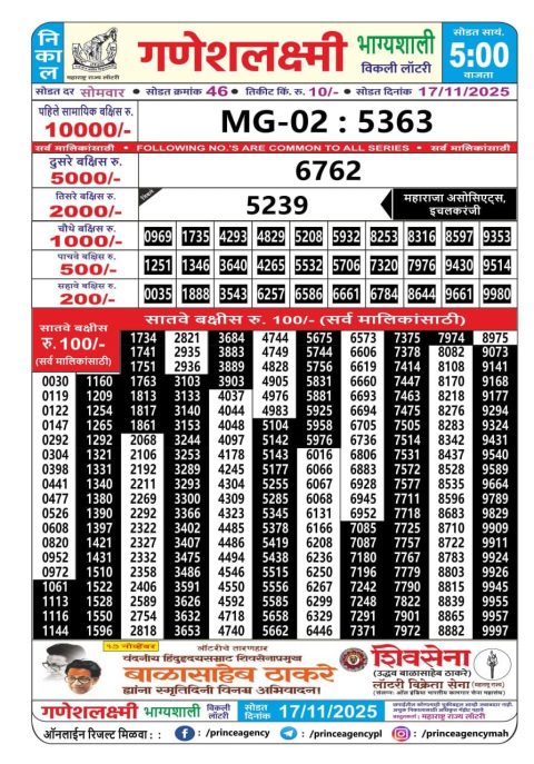 Everest Result Today Dear Lottery Chart