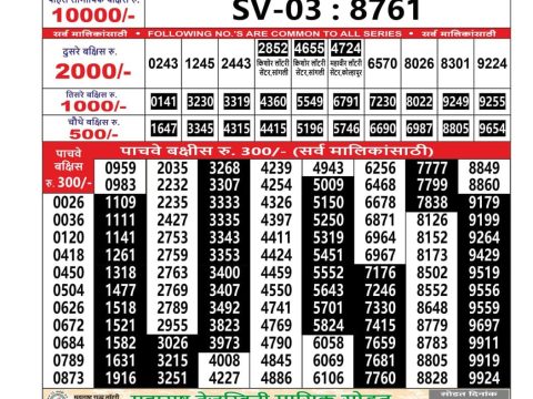 Everest Result Today Dear Lottery Chart