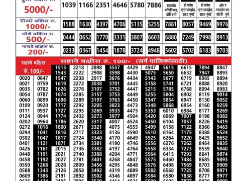 Everest Result Today Dear Lottery Chart