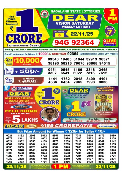 Everest Result Today Dear Lottery Chart