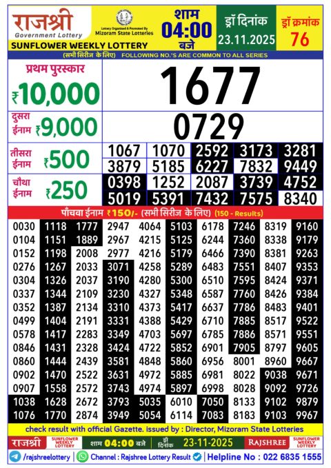 Everest Result Today Dear Lottery Chart